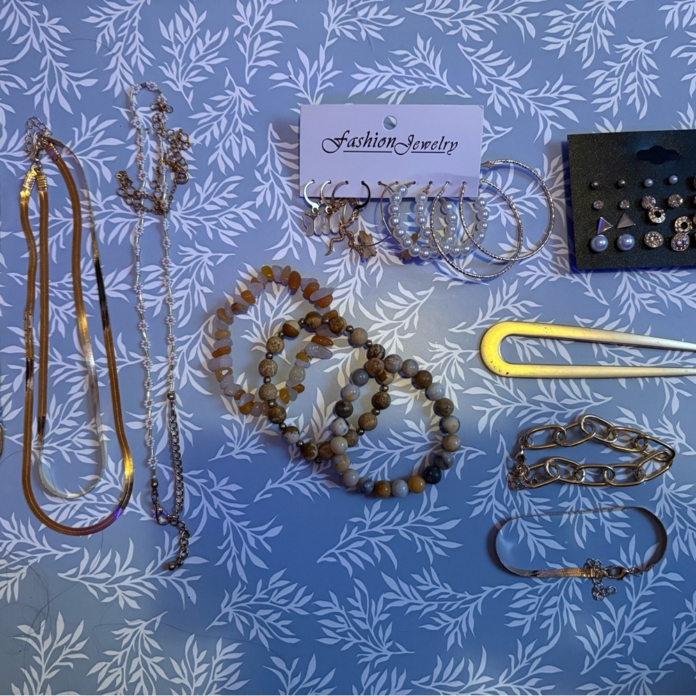 Gold and Silver Fashion Jewelry Set